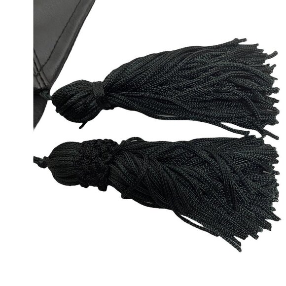 Black Table Runner Faux Leather Modern Table Accent Halloween Spooky - Picture 7 of 7